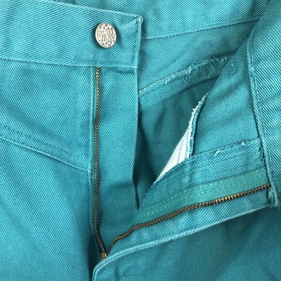 Vintage Jewells Classic Bottoms Jeans Jrs 11 Green Bareback Western High Waist - Picture 13 of 16